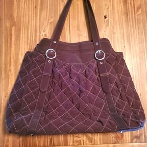 Vera Bradley Brown Quilted Tote